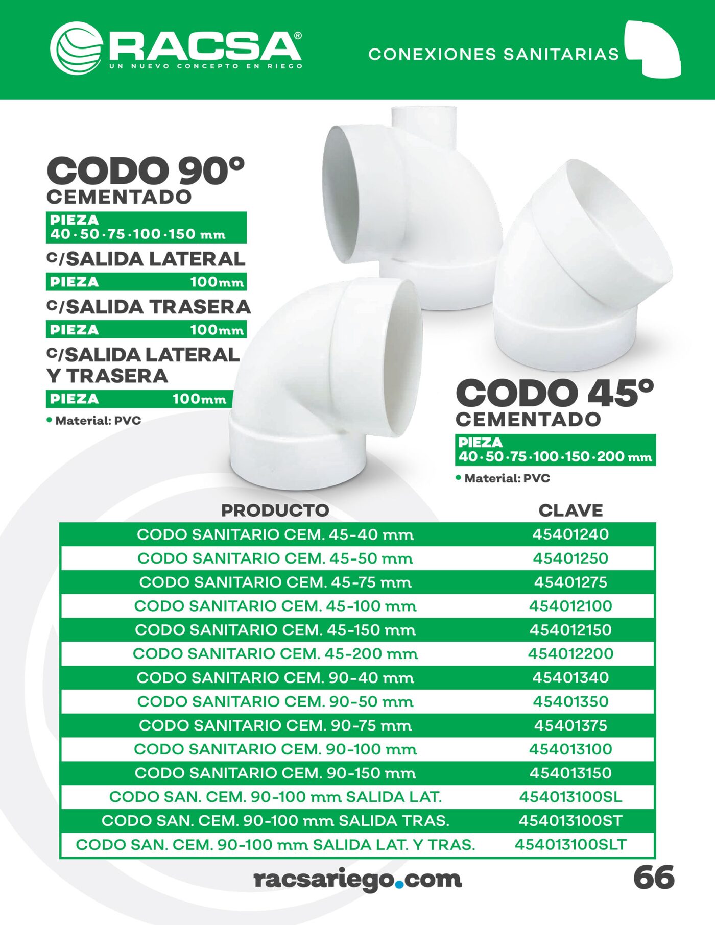 Codos Rasposos CODO 45° CEMENTADO